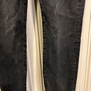 Frame Skinny Jeans Womens 27 Mid Rise Crop Washed Black Raw Hem Stretch Denim